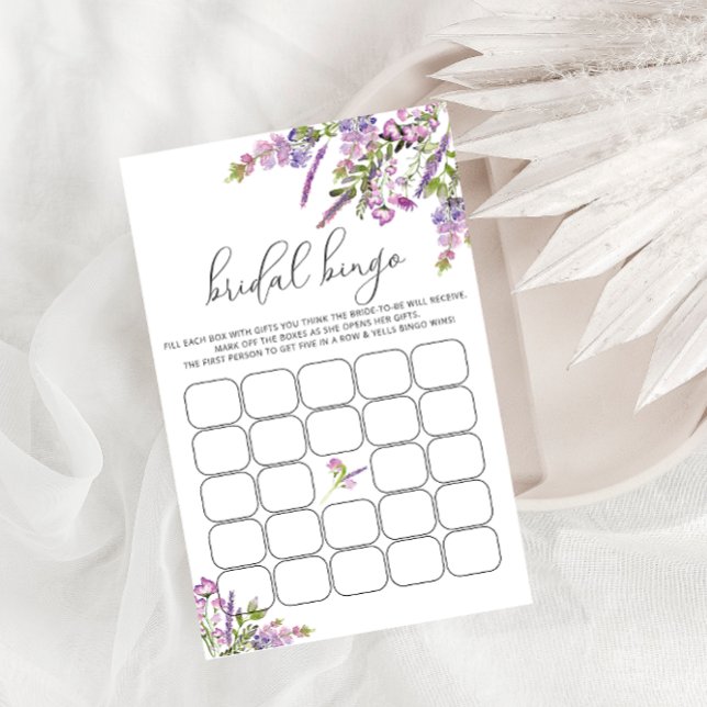 Chá de panela Bingo Jogo Lavanda Roxo Floral (Criador carregado)