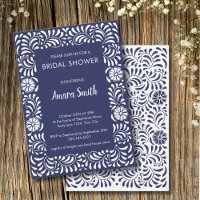 CHÁ DE PANELA BLUE TALAVERA FLOWERS Convite