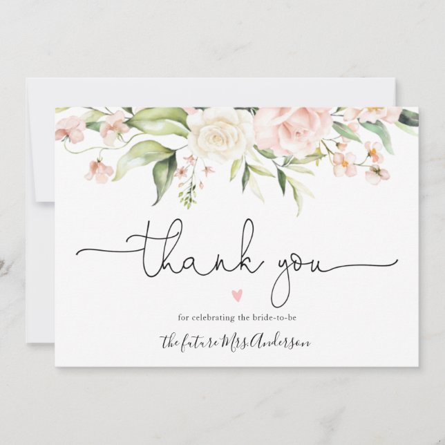 Chá de panela Blush e Greenery Obrigado (Frente)