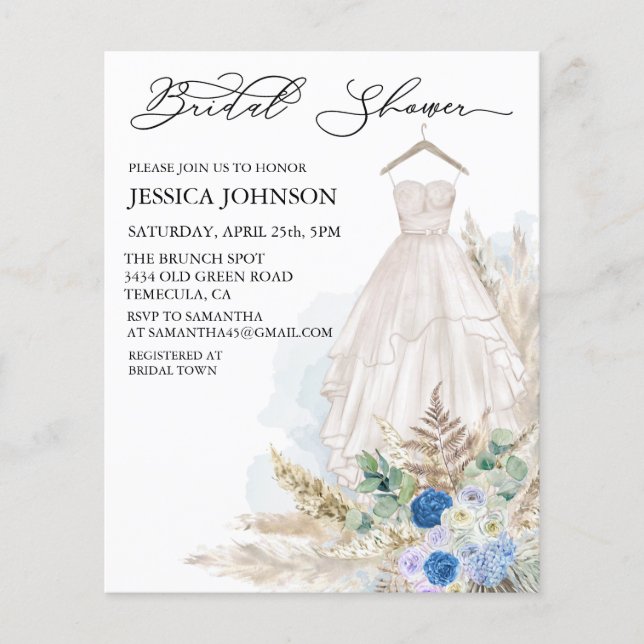 Chá de panela Boho Casamento Vestido Água Azul (Frente)