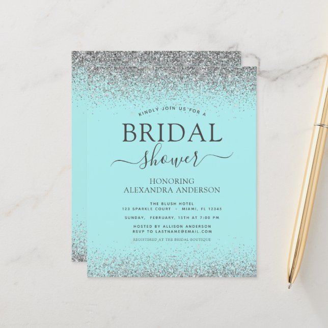 Chá de panela brilhante de Prata Azul Aqua (Frente/Verso In Situ)