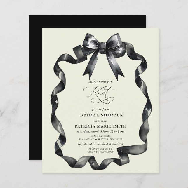 Chá de panela casando preto de arco de orçamento (Frente/Verso)