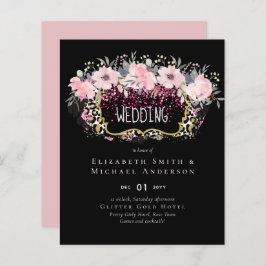 Chá de panela Cinza Moderno Floral Rosa de Orçamen