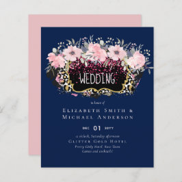 Chá de panela Cinza Moderno Floral Rosa de Orçamen