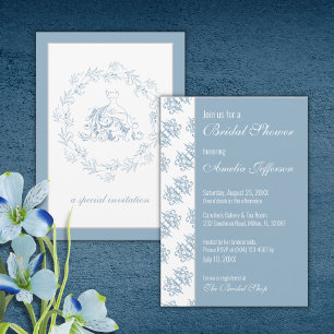 Chá de panela - Convite para Chá Azul Elegante