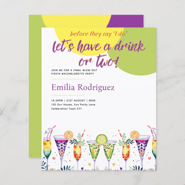 Chá de panela da última Fiesta Cocktails Bachelore (Frente/Verso)