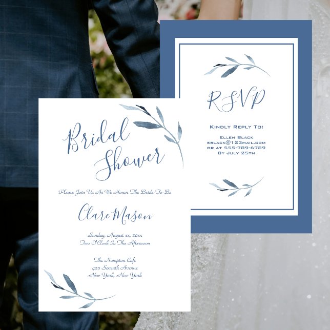 Chá de panela de Aquarela Azul e Branco (Criador carregado)