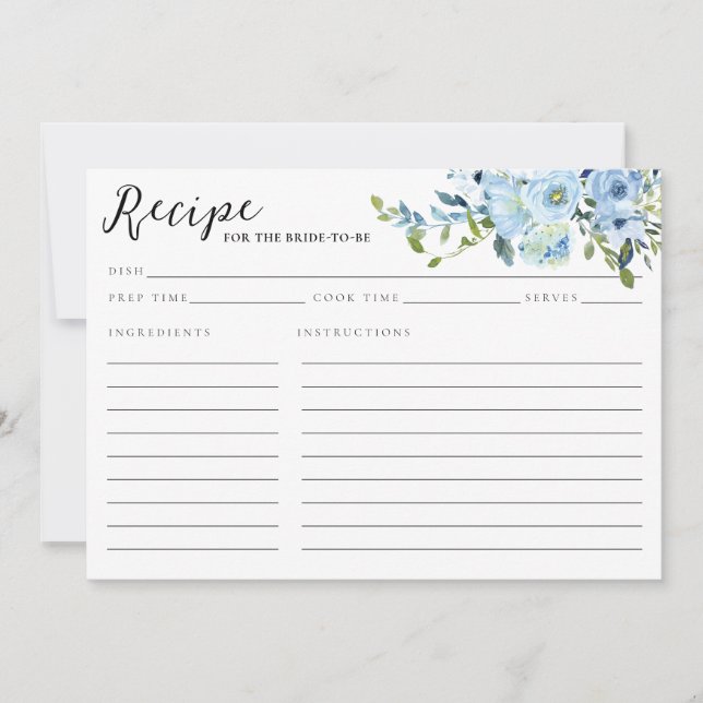 Chá de panela de Aquarela Floral Azul-Marinho Eleg (Frente)