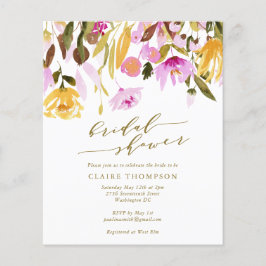 Chá de panela de Aquarela Floral Cor-de-Rosa-Cor-d