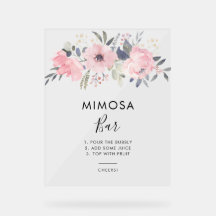 Chá de panela de Aquarela Floral Rosa Mimosa Bar