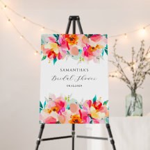Chá de panela de Aquarela Floral Rosa Moderno