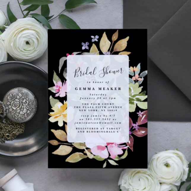 Chá de panela de Aquarela Floral Seco Elegante (Criador carregado)