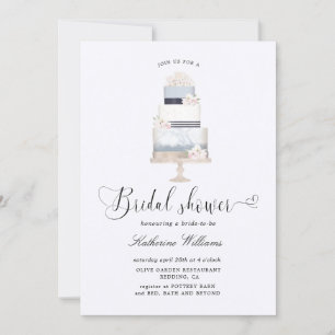 chá de panela de bolo floral náutico pré-papoilado