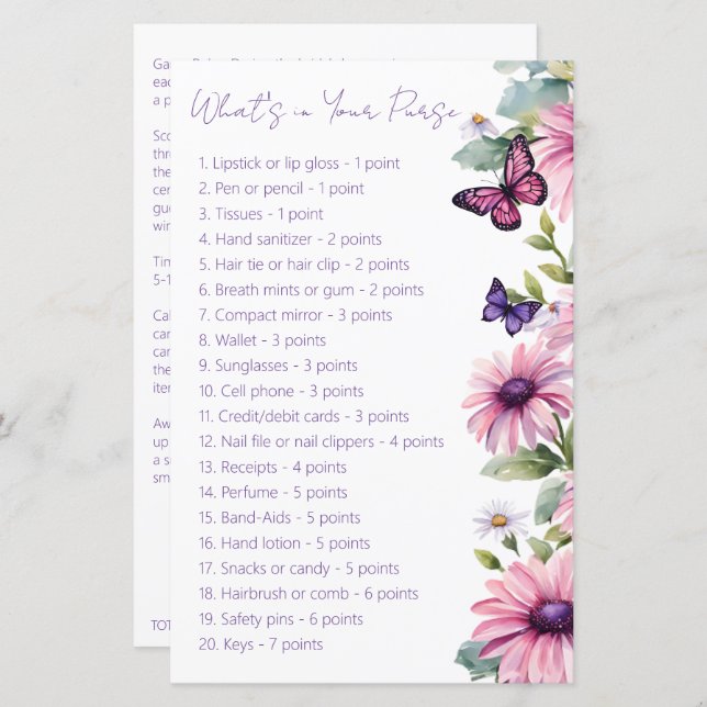 Chá de panela de borboleta que está no seu jogo (Frente/Verso)