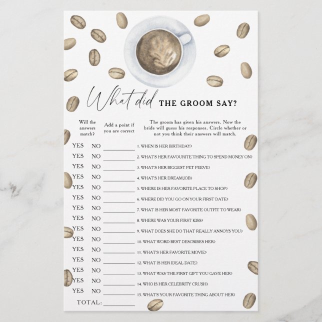 Chá de panela de café O que o noivo disse? (Frente)