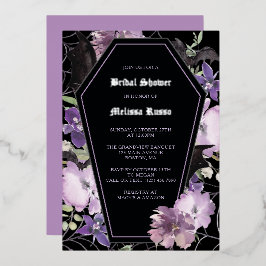 Chá de panela de caixão Floral Roxo Preto