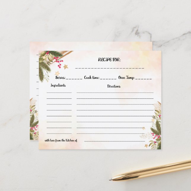 Chá de panela de Cartão de Receita de Natal (Frente/Verso In Situ)