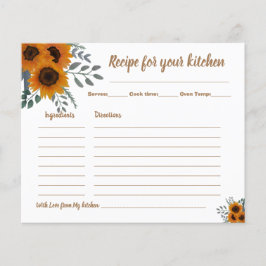 Chá de panela de Cartão de Receita Girassóis Verde