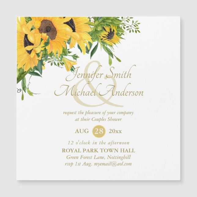 Chá de panela de Casamento Rustic Southern Sunflow (Frente)