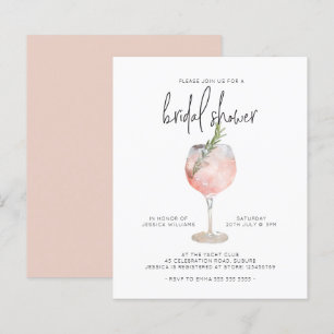 Chá de panela de coquetel rosa elegante para orç