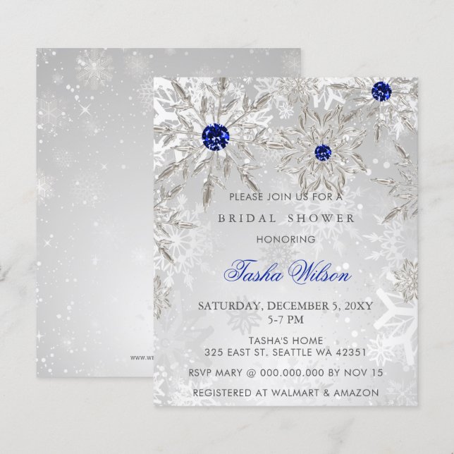 Chá de panela de Floco de Neve Azul de Orçamento (Frente/Verso)