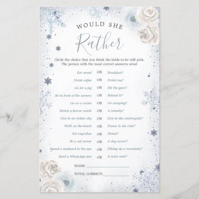 Chá de panela De Floco De Neve De Inverno Ela Pref (Frente)