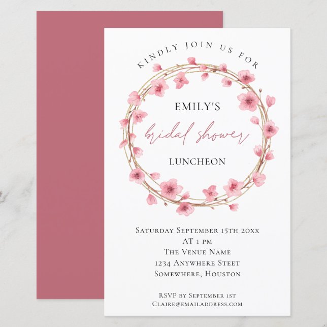 Chá de panela de Flor de Cereja 5,5 x 8,5 polegada (Frente/Verso)