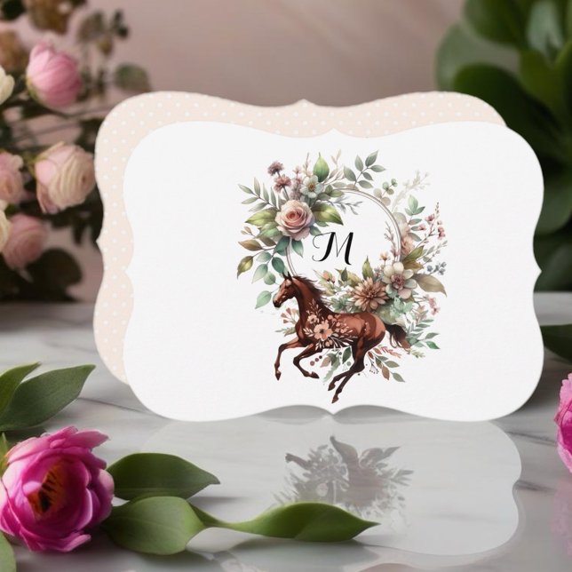 Chá de panela de Flor Equestre Equestre de raça pu (Personalize this beautiful design!)