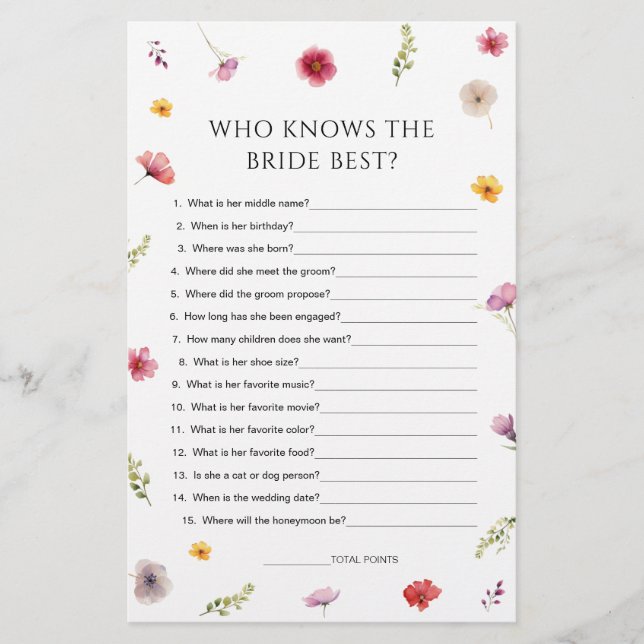 Chá de panela De Flor Selvagem Que Conhece Melhor  (Frente)