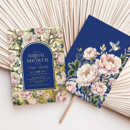 Chá de panela de Flores de Chinoiserie Dourada Azu