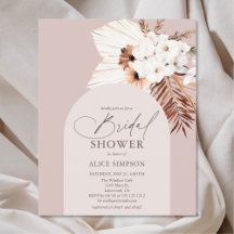 Chá de panela de Folhas Secas de Boho de Orçamento