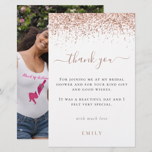 Chá de panela de Fotografia Glitter de Orçamento G (Frente/Verso)