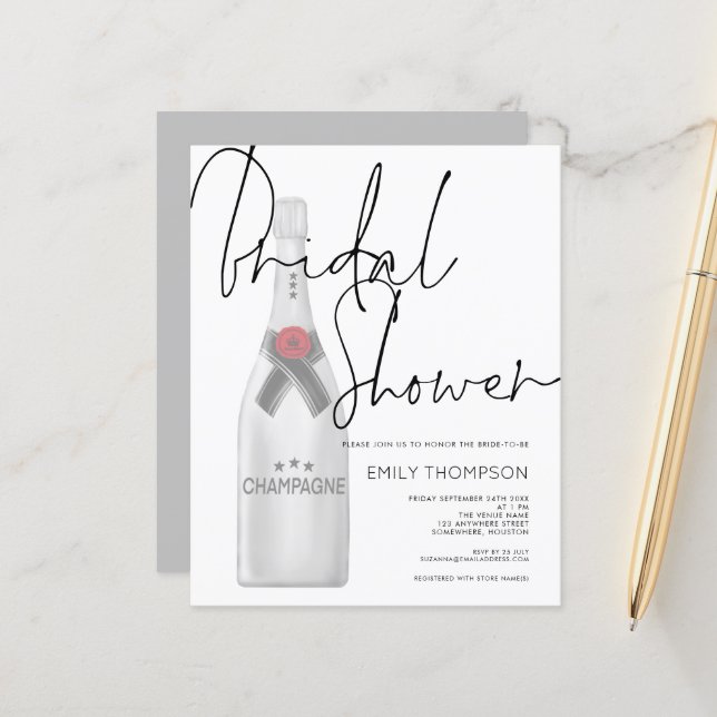 Chá de panela de Frasco de Champanhe (Frente/Verso In Situ)