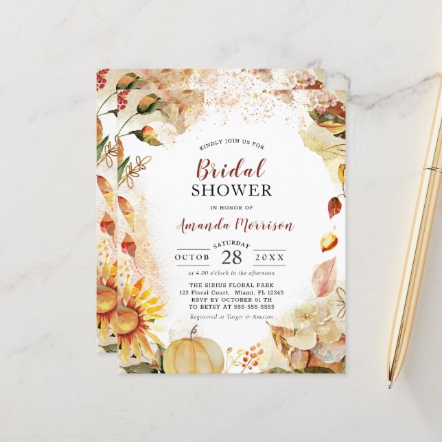 Chá de panela de girassol de outono de orçamento (Frente/Verso In Situ)