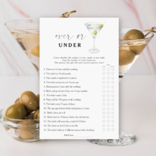 Chá de panela de martini seco sobre ou sob jogo