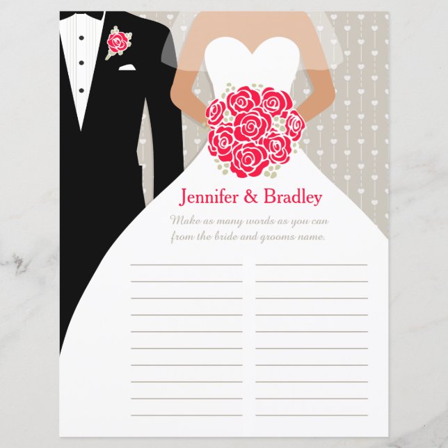 Chá de panela de Noiva, vestido de rosa vermelha d (Frente)