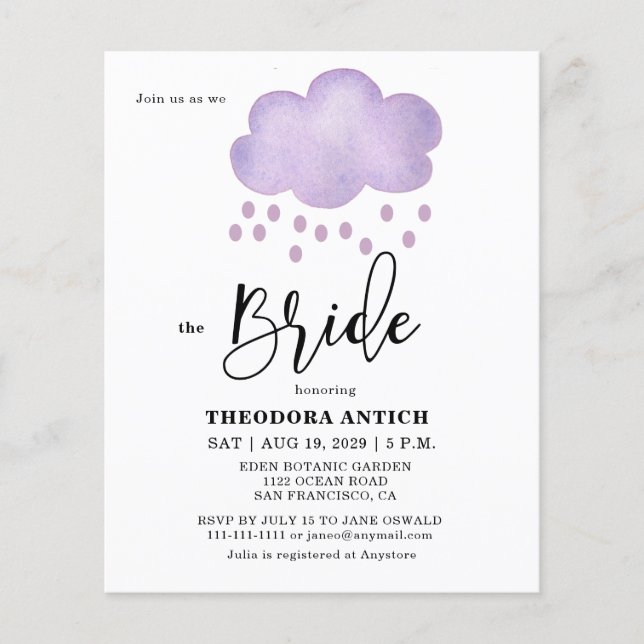 Chá de panela de Nuvem Engraçado de Lavanda Orçame (Frente)