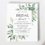 Chá de panela de Orçamento Convite Botânico Verde<br><div class="desc">Convites de chá de panela de Casamento da primavera com Mola Botânica Verde Floral sobre fundo verde e branco - inclui belíssima e elegante tipografia com folhas botânicas modernas e verde para a festa especial Bride Be.</div>