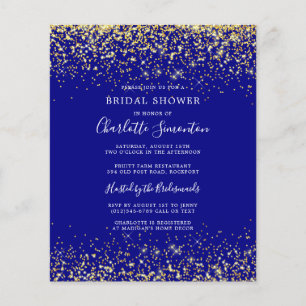 Chá de panela de Orçamento Glitter Azul Dourado 