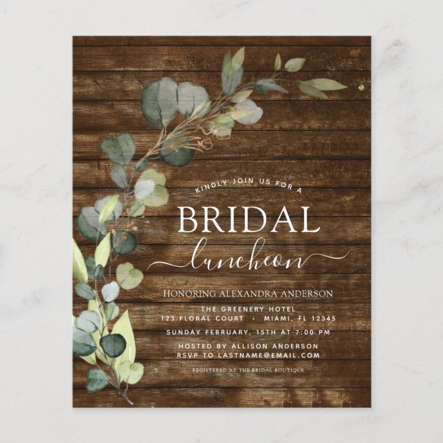 Chá de panela de Orçamento Luncheon Greenery Eucal (Frente)