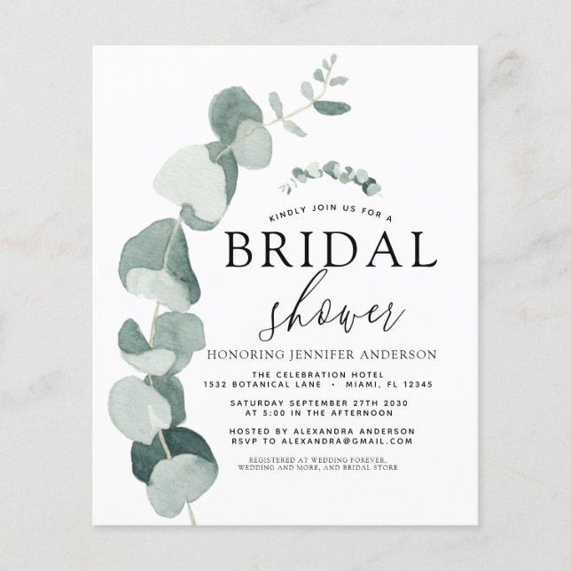 Chá de panela de Orçamento Verde Eucalyptus (Frente)