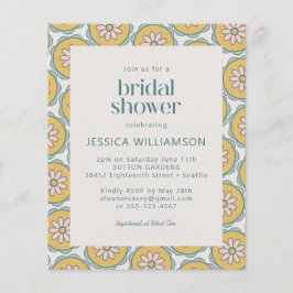 Chá de panela de Pastel Floral Boho Retro Orçament