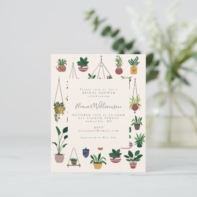 Chá de panela de Plantas Boho Modernas do Orçament (Em pé/Frente)