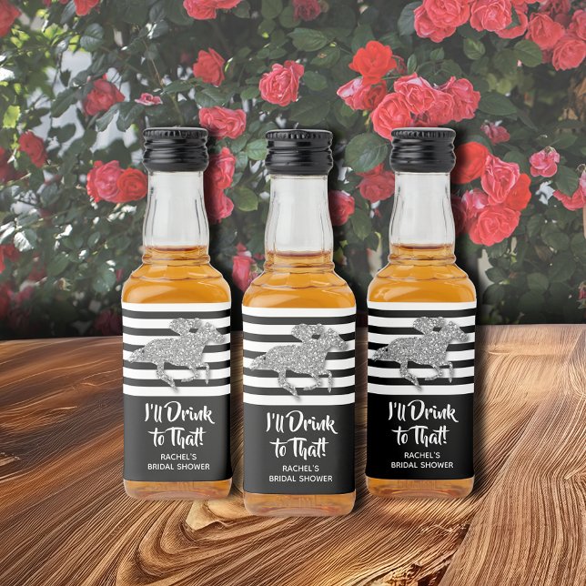 Chá de panela de Prata Mini (Create personalized mini liquor bottle labels for your bridal shower.)