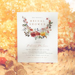 Chá de panela de Queda de Flores Selvagens de Aqua<br><div class="desc">Celebrar a noiva com o nosso convite para o chá de panela de flor silvestre de cachorrinha. Esta elegante design mostra uma ilustração feita com uma aquarela pintada à mão de flores silvestres rústicas e verde, moldando "chá de panela" em tipografia serif clássica. O nome da noiva aparece abaixo em...</div>