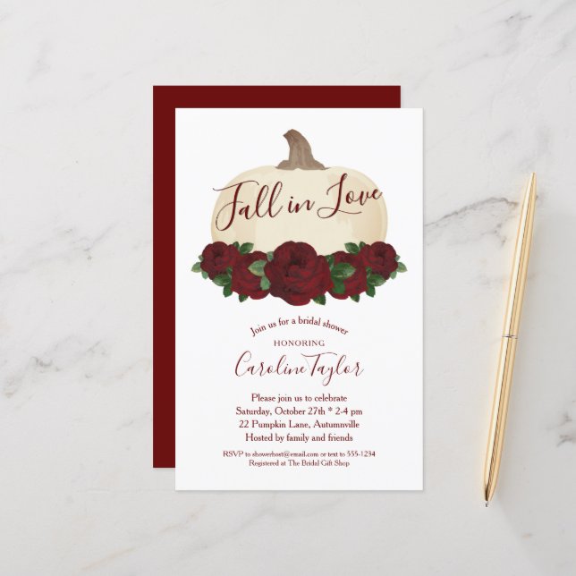 Chá de panela de Queda Floral da Pumpkin Branca (Frente/Verso In Situ)