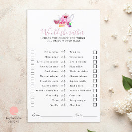 Chá de panela de Tea Party Ela iria jogar preferen