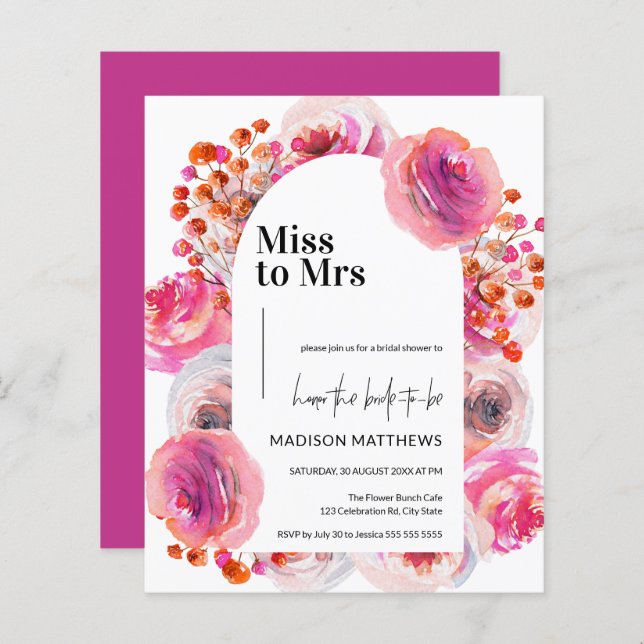 Chá de panela de Verão de Arco Floral com Aquecedu (Frente/Verso)