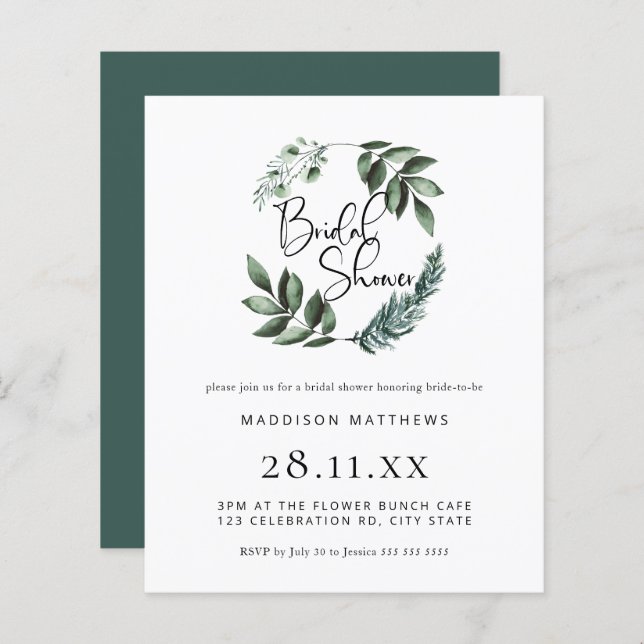 Chá de panela de Versa Verde com Aquarela de Orçam (Frente/Verso)