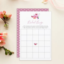 Chá de panela do Bridal Bingo Tea Dusty Rosa